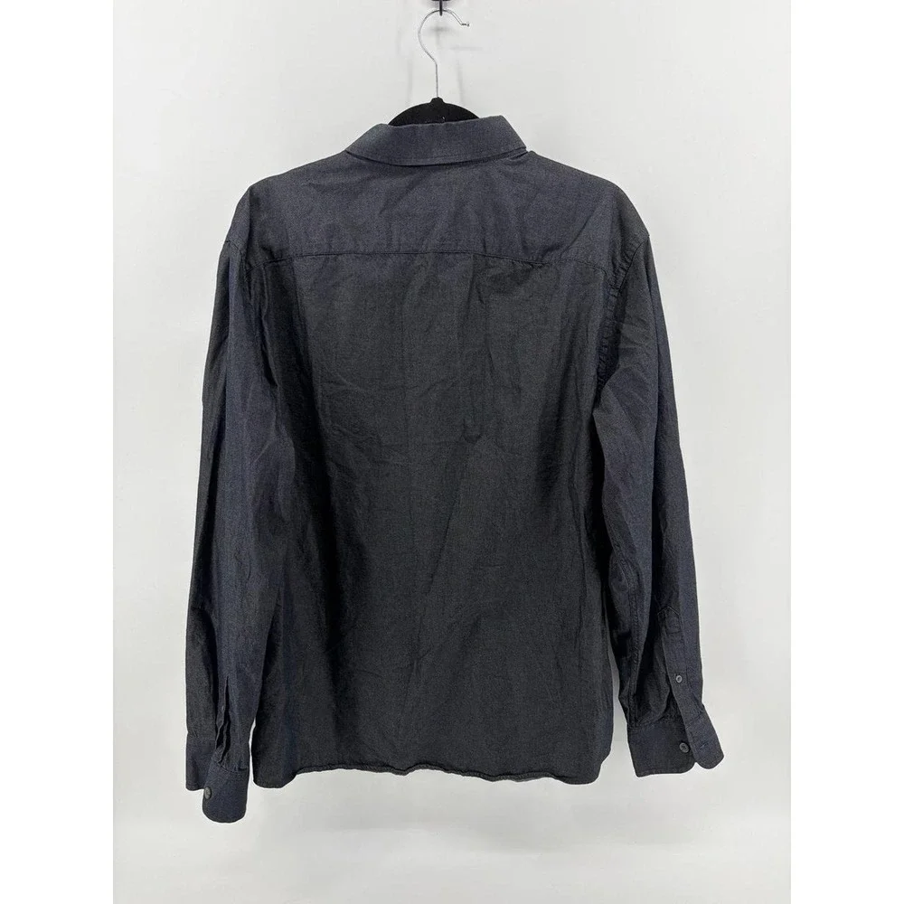 Untuck, Black/Gray Button-Front Long Sleeve Shirt, Men's Size XL, Pre-Owned